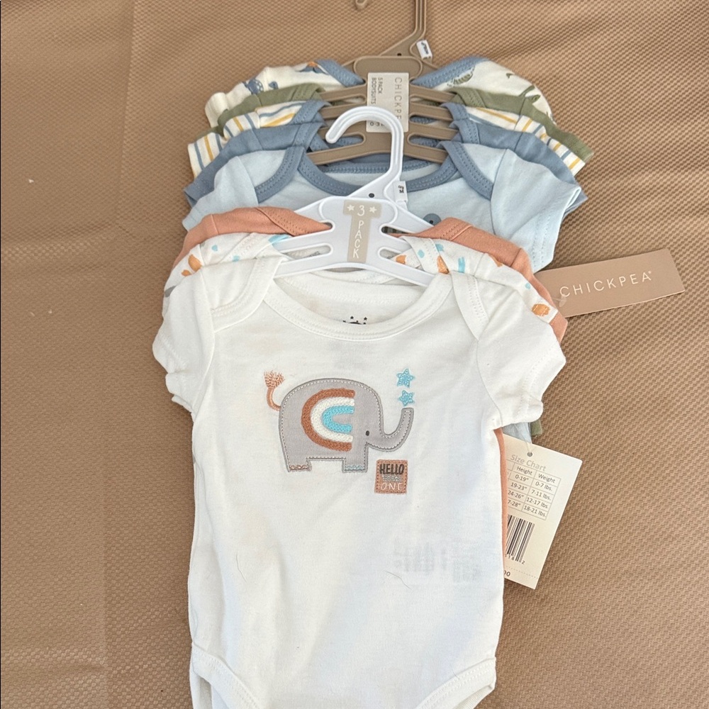Carter's Multicolor Baby Bodysuit Set and chickpea set 8 bodysuits in total nwt